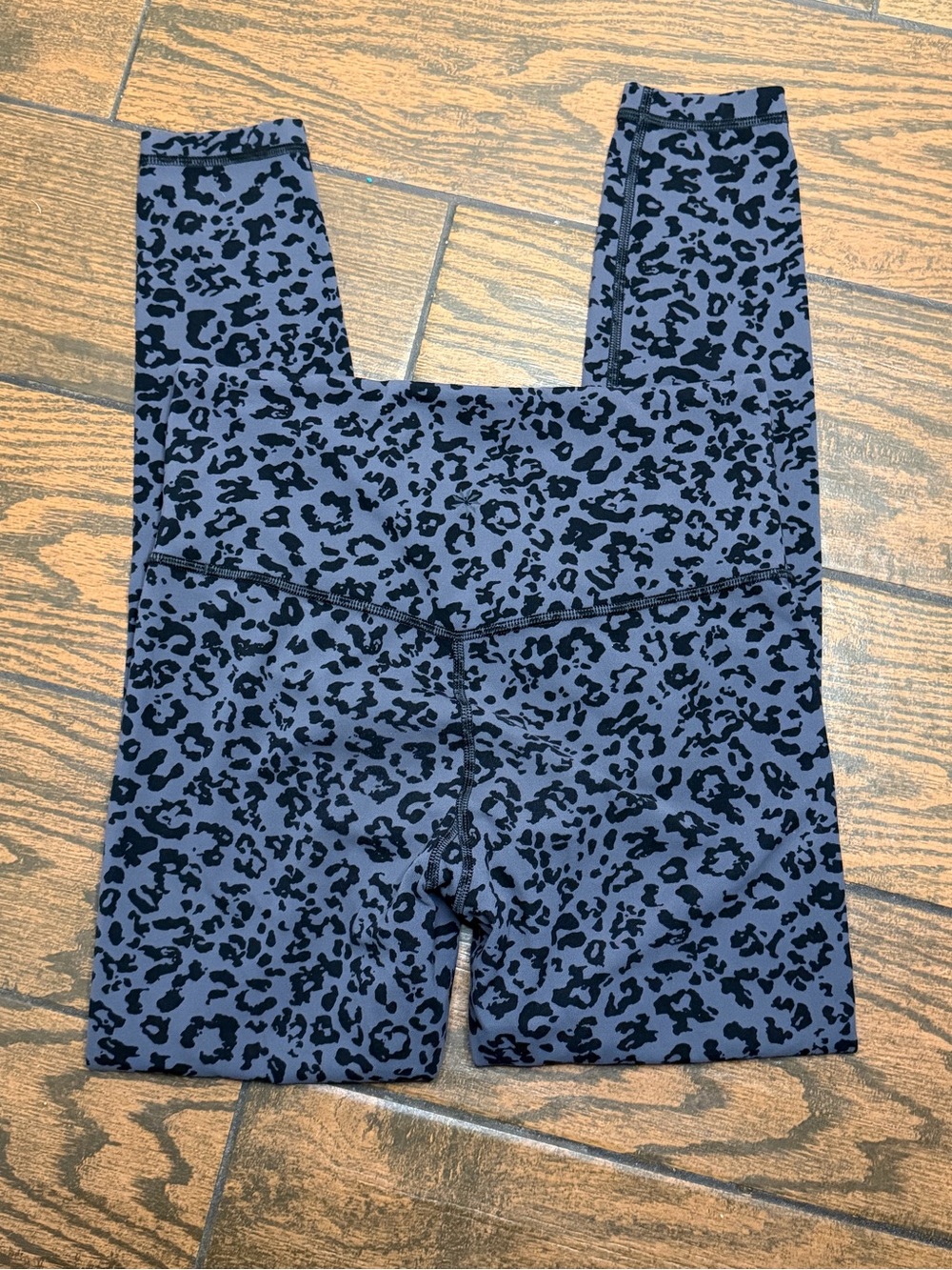Athleta Black and Charcoal Leopard Print Leggings
